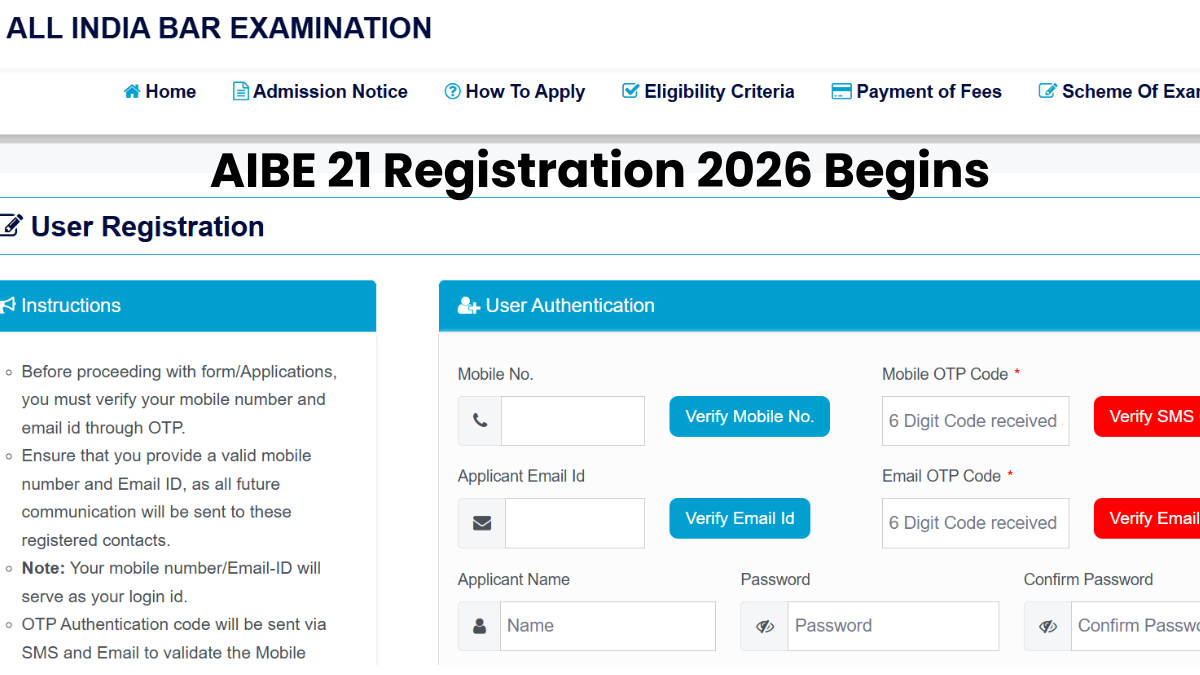 AIBE 21 Registration 2026